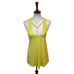 NWT Free People Amelia Y-Strap Tank Top Yellow Size XS